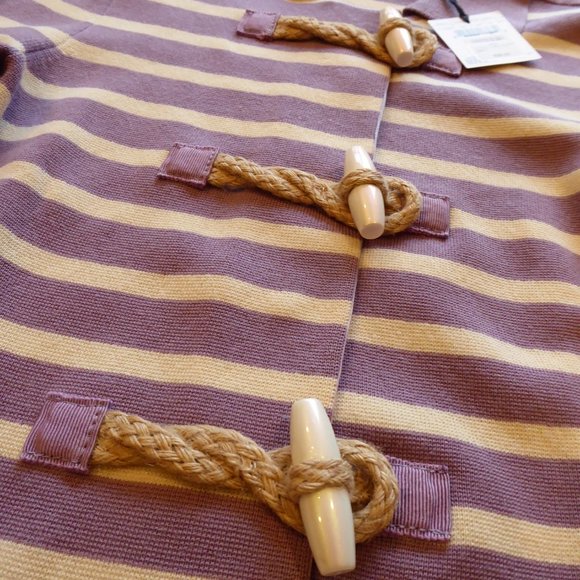 Moschino Cheap and Chic Ladies Lilac Cream Striped Knit Sweater Jacket USA SZ 10 - Picture 10 of 16